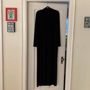 Norma Kamali turtleneck straight black dress
